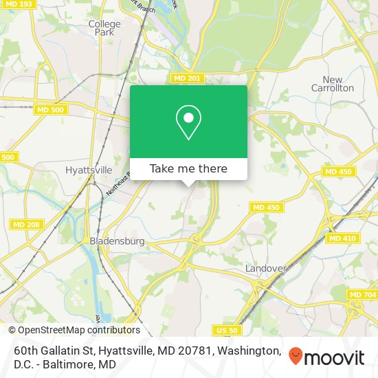 Mapa de 60th Gallatin St, Hyattsville, MD 20781