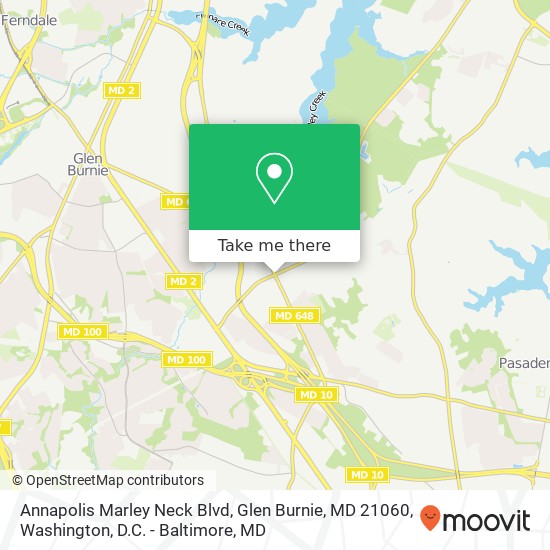 Mapa de Annapolis Marley Neck Blvd, Glen Burnie, MD 21060