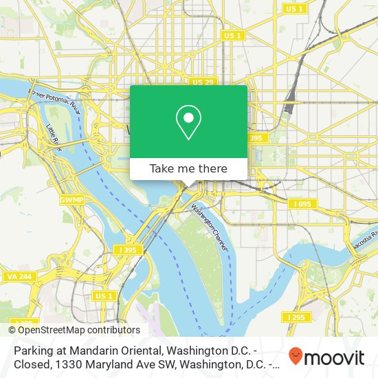 Mapa de Parking at Mandarin Oriental, Washington D.C. - Closed, 1330 Maryland Ave SW