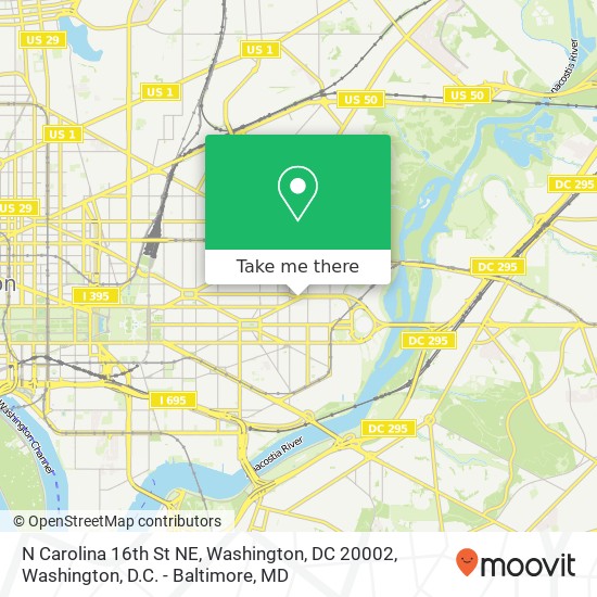 Mapa de N Carolina 16th St NE, Washington, DC 20002