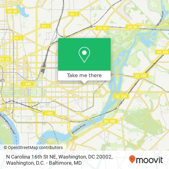N Carolina 16th St NE, Washington, DC 20002 map