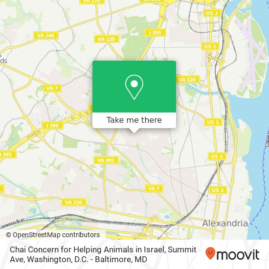 Mapa de Chai Concern for Helping Animals in Israel, Summit Ave