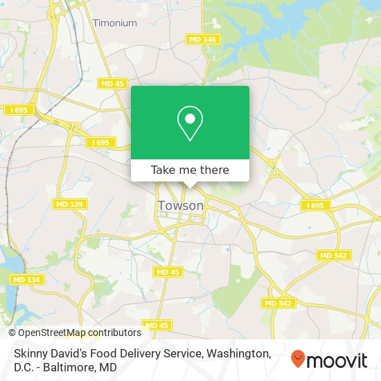 Mapa de Skinny David's Food Delivery Service