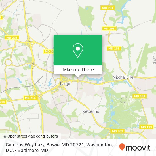 Campus Way Lazy, Bowie, MD 20721 map