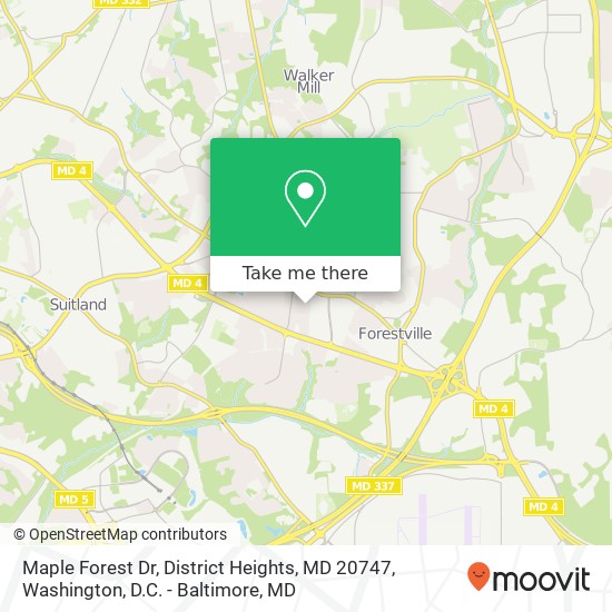 Maple Forest Dr, District Heights, MD 20747 map