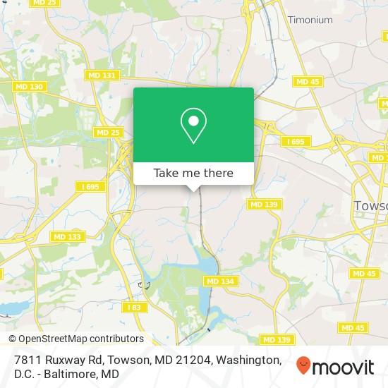 Mapa de 7811 Ruxway Rd, Towson, MD 21204