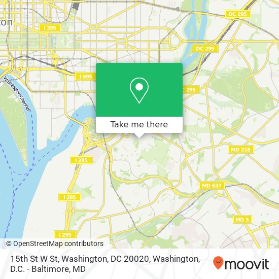 15th St W St, Washington, DC 20020 map