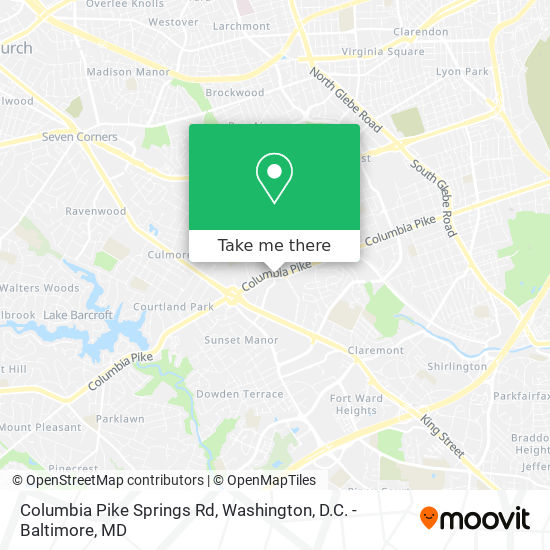 Columbia Pike Springs Rd map