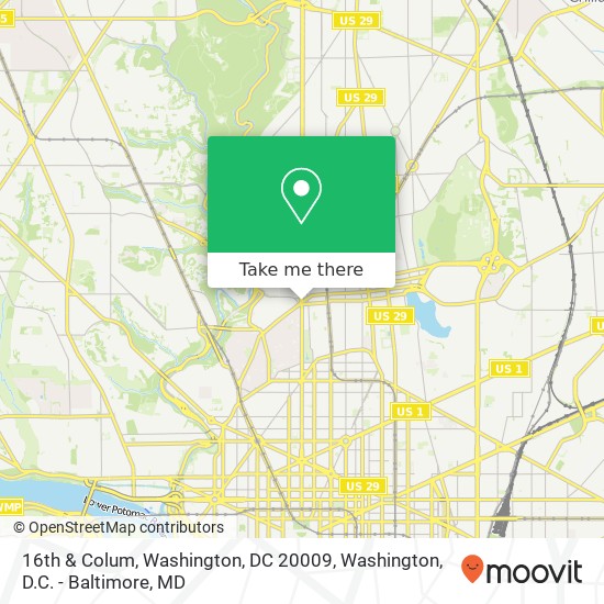 16th & Colum, Washington, DC 20009 map