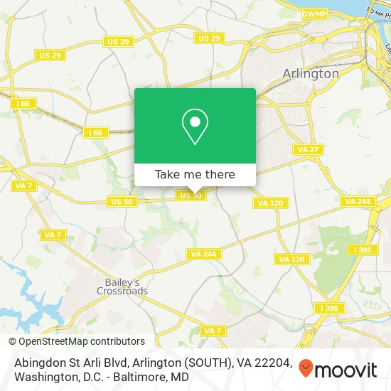 Mapa de Abingdon St Arli Blvd, Arlington (SOUTH), VA 22204
