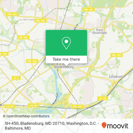 Mapa de SH-450, Bladensburg, MD 20710