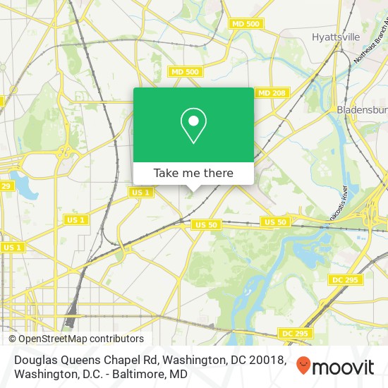 Mapa de Douglas Queens Chapel Rd, Washington, DC 20018