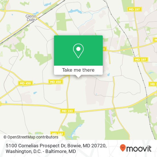 Mapa de 5100 Cornelias Prospect Dr, Bowie, MD 20720