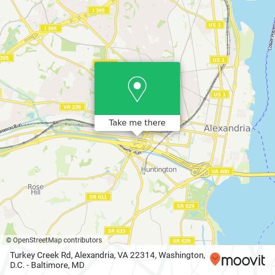 Mapa de Turkey Creek Rd, Alexandria, VA 22314