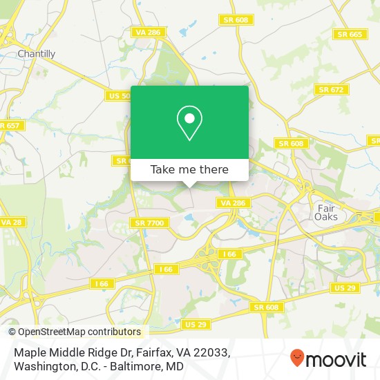 Maple Middle Ridge Dr, Fairfax, VA 22033 map