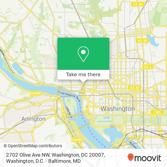 Mapa de 2702 Olive Ave NW, Washington, DC 20007