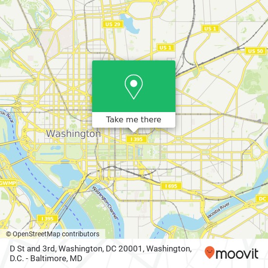 Mapa de D St and 3rd, Washington, DC 20001