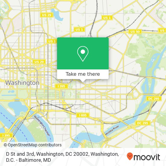 Mapa de D St and 3rd, Washington, DC 20002