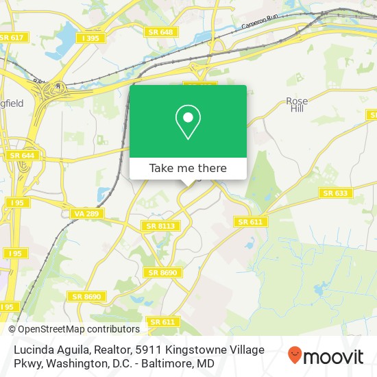 Lucinda Aguila, Realtor, 5911 Kingstowne Village Pkwy map