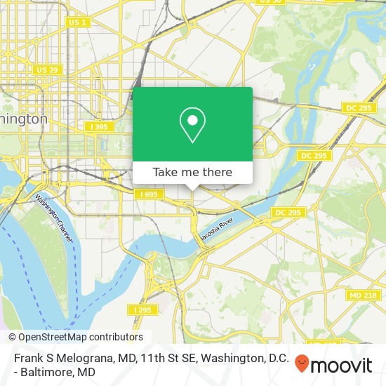 Mapa de Frank S Melograna, MD, 11th St SE
