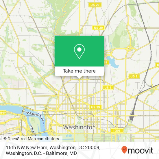 Mapa de 16th NW New Ham, Washington, DC 20009