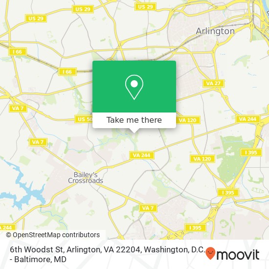Mapa de 6th Woodst St, Arlington, VA 22204