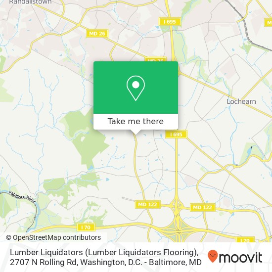 Mapa de Lumber Liquidators (Lumber Liquidators Flooring), 2707 N Rolling Rd