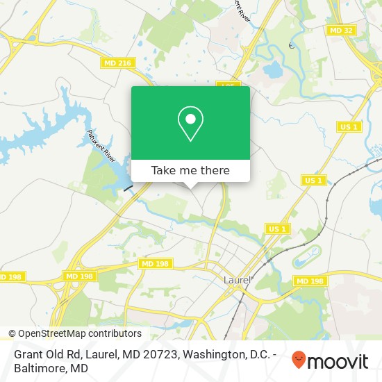 Mapa de Grant Old Rd, Laurel, MD 20723