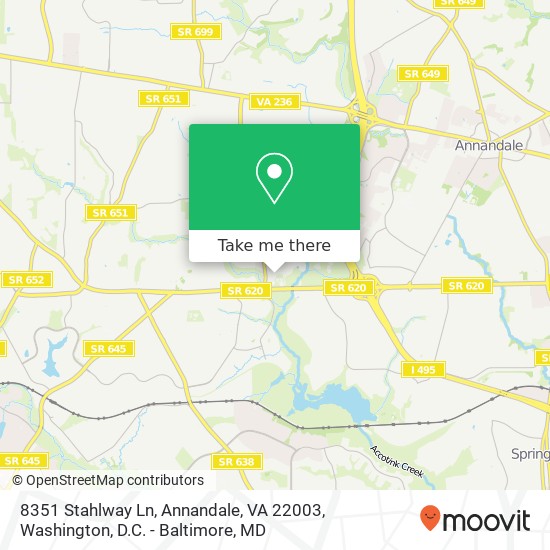 Mapa de 8351 Stahlway Ln, Annandale, VA 22003