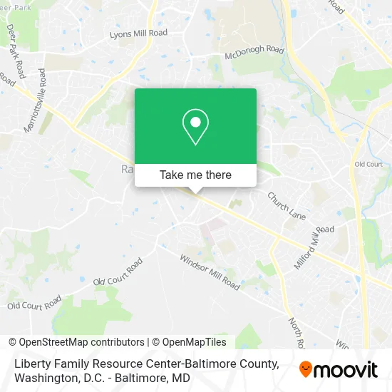 Liberty Family Resource Center-Baltimore County map