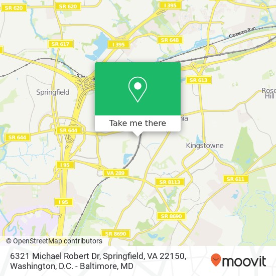 6321 Michael Robert Dr, Springfield, VA 22150 map
