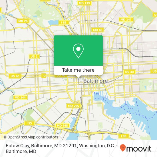 Mapa de Eutaw Clay, Baltimore, MD 21201