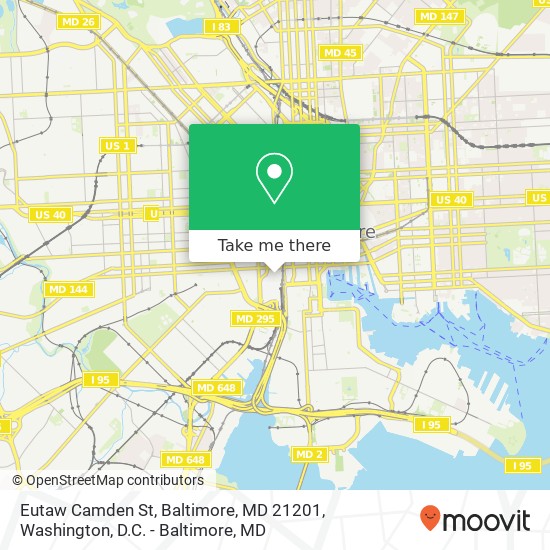 Mapa de Eutaw Camden St, Baltimore, MD 21201