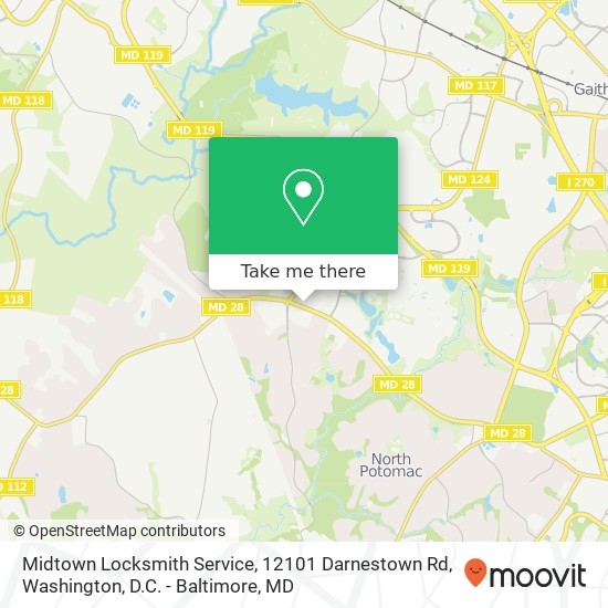 Midtown Locksmith Service, 12101 Darnestown Rd map