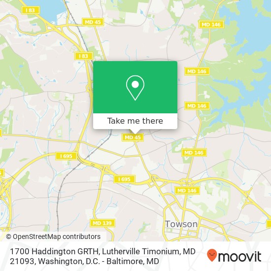 Mapa de 1700 Haddington GRTH, Lutherville Timonium, MD 21093