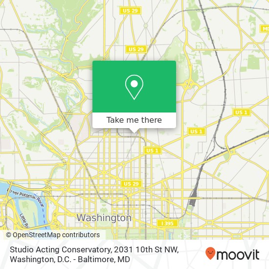 Mapa de Studio Acting Conservatory, 2031 10th St NW