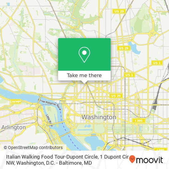 Mapa de Italian Walking Food Tour-Dupont Circle, 1 Dupont Cir NW