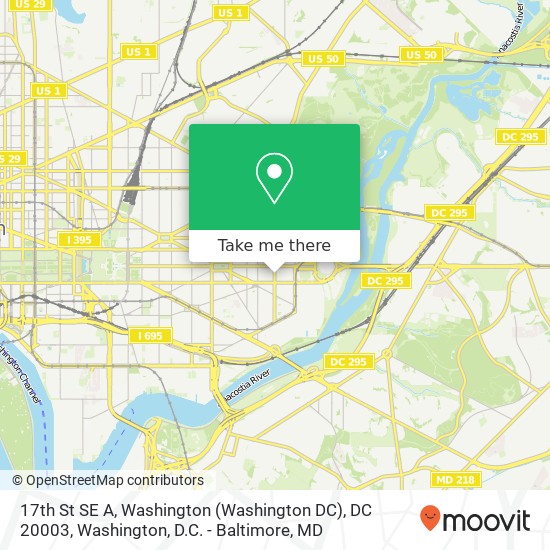 Mapa de 17th St SE A, Washington (Washington DC), DC 20003