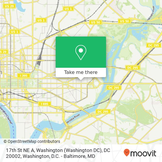 17th St NE A, Washington (Washington DC), DC 20002 map