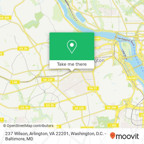 Mapa de 237 Wilson, Arlington, VA 22201