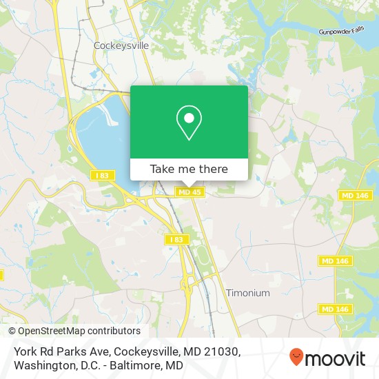 York Rd Parks Ave, Cockeysville, MD 21030 map