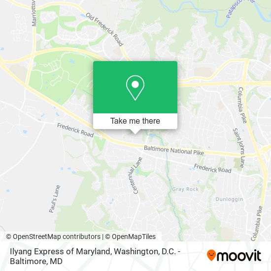 Ilyang Express of Maryland map