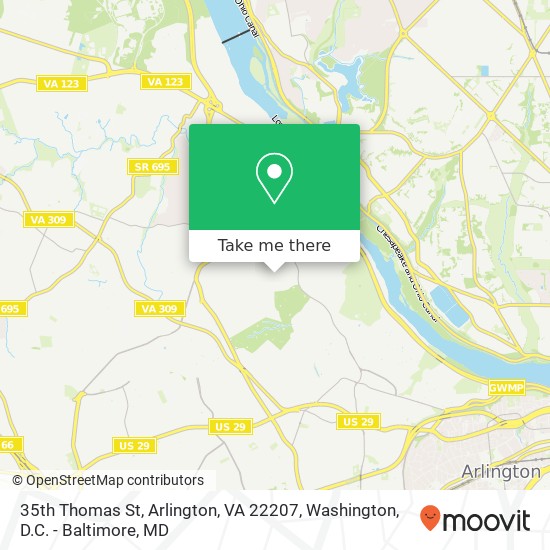 Mapa de 35th Thomas St, Arlington, VA 22207