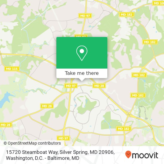 Mapa de 15720 Steamboat Way, Silver Spring, MD 20906