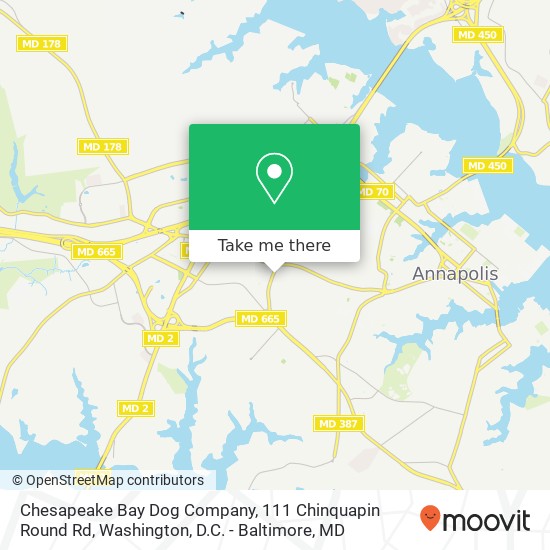 Mapa de Chesapeake Bay Dog Company, 111 Chinquapin Round Rd