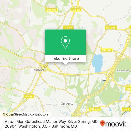 Aston Man Gateshead Manor Way, Silver Spring, MD 20904 map