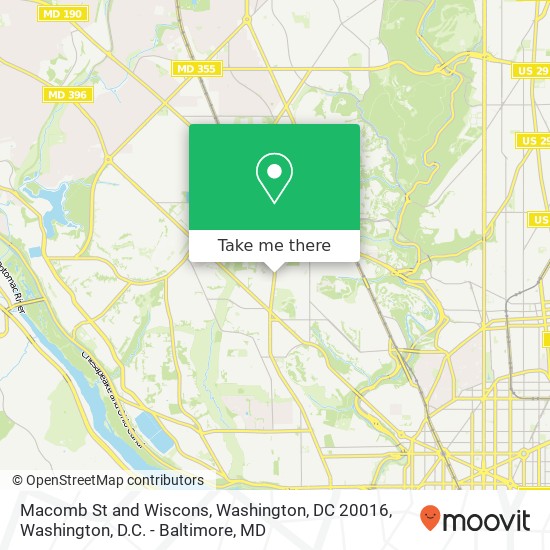 Mapa de Macomb St and Wiscons, Washington, DC 20016