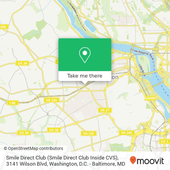 Mapa de Smile Direct Club (Smile Direct Club Inside CVS), 3141 Wilson Blvd