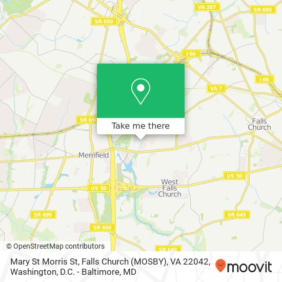 Mary St Morris St, Falls Church (MOSBY), VA 22042 map