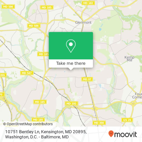 10751 Bentley Ln, Kensington, MD 20895 map